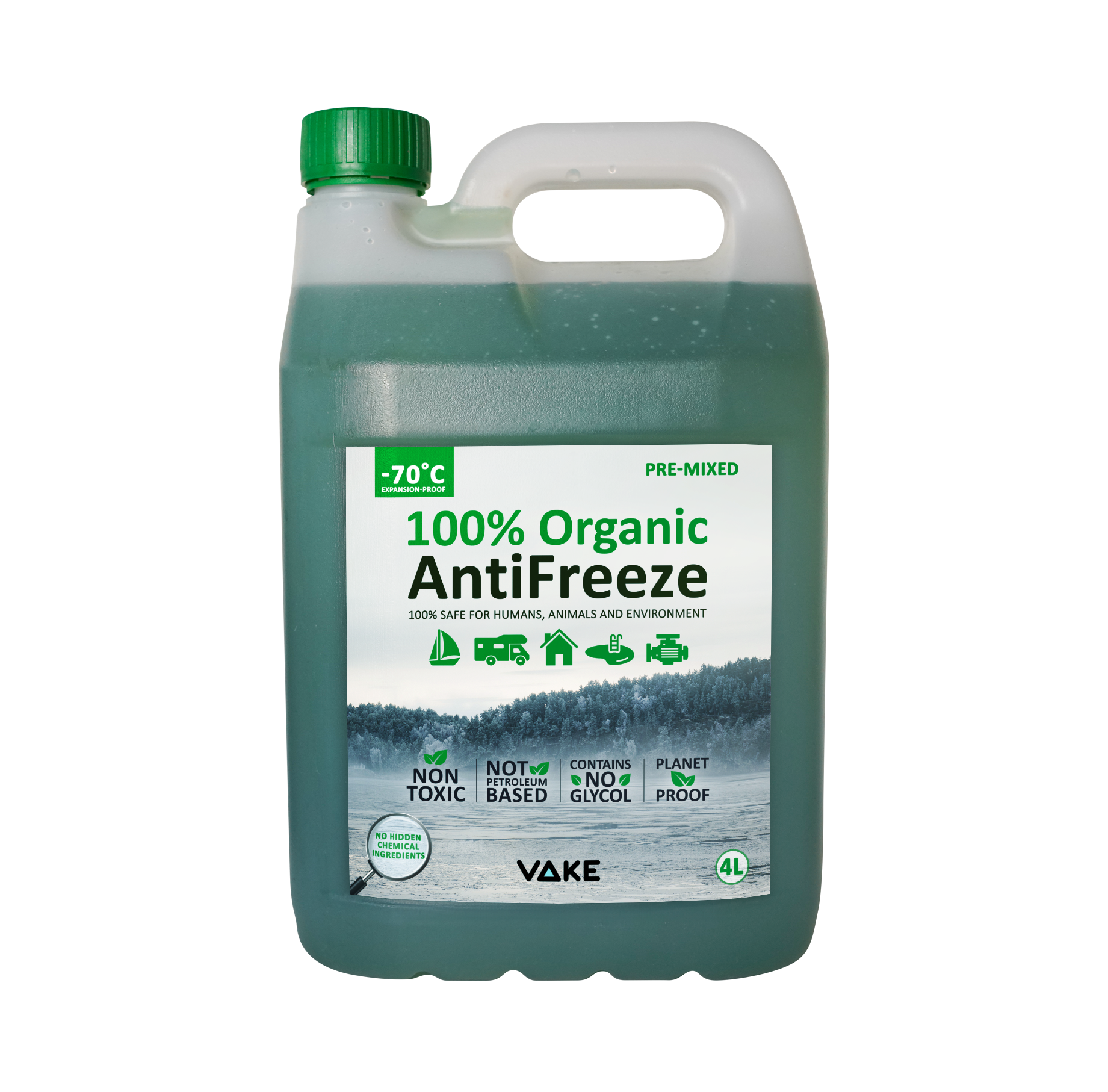 VAKE Organic AntiFreeze 4L – Pre-mixed 50/50